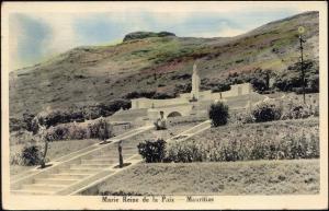 mauritius maurice, Marie Reine de la Paix, Monument (1950s) Tinted RPPC