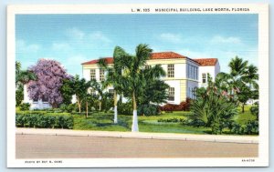 LAKE WORTH, Florida FL ~ MUNICIPAL BUILDING ca 1930s Palm Beach County Postcard