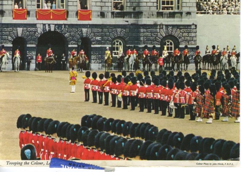 Trooping The Colour London UK Guards Guardsmen c1971 Postcard D28