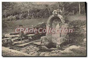 Postcard Ancient Britain fountain at St. Barbara Faouet