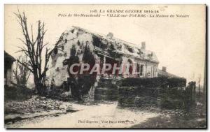 Old Postcard The Great War Pres Ste Menehould City Tourre On The House of the...