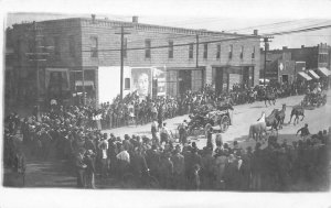 Oklahoma City OK Machine Shop Sign Fire Equipment Parade Horses Postcard