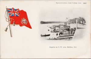 Regatta on N.W. Arm Halifax NS Nova Scotia Boats Patriotic Flag Postcard H7