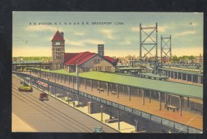 BRIDGEPORT CONNECTICUT CT RAILROAD DEPOT TRAIN STATION VINTGE POSTCARD