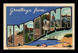 GREETINGS FROM INDIANA LARGE LETTER