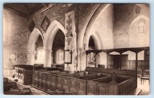 STOKE POGES Church interior The Penn Pew ENGLAND UK Postcard