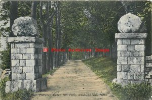 MA, Worcester, Massachusetts, Green Hill Park, Entrance, 1908 PM