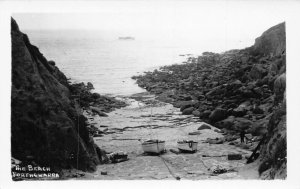 L243 England Porthgwarra The Beach Boats Rocks vintage postcard