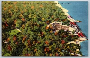 North Carolina~Waterside Theatre & Fort Raleigh @ Roanoke Island~Linen Postcard