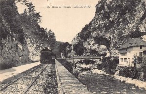 France 1920 Defile de Dingy Route de Thones Train Railway postcard C320
