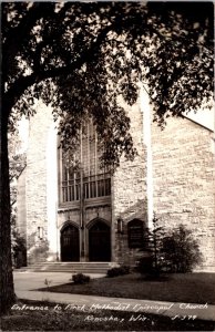 Real Photo PC Entrance to First Methodist Episcopal Church in Kenosha, Wisconsin