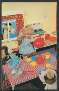 Children Postcard - Childs Toys - Dolls Fairy Tale Scene - Kitchen Cooking T4813