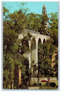 San Diego California Postcard Balboa Park California Tower Bridge c1960 Vintage