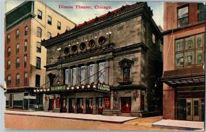 View of the Illinois Theatre, Chicago IL c1911 Vintage Postcard W30