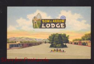 ALBUQUERQUE NEW MEXICO ROUTE 66 BOW ARROW MOTEL LINEN ADVERTISING POSTCARD