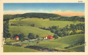 United States Farm Scene Linen Postcard