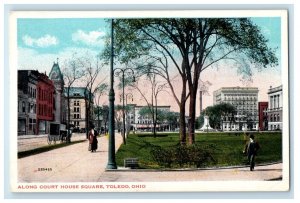 c1910's Along Court House Square Toledo Ohio OH Unposted Antique Postcard 