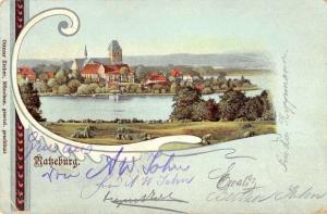 Ratzeburg Germany View Of Historic Bldgs Lake Scenic Antique Postcard K16839