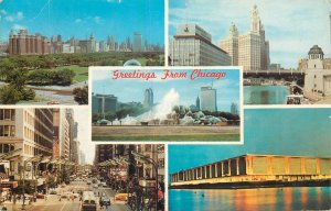Postcard United States of America Chicago Illinois Wrigley Buckingham fountain