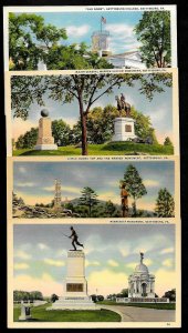 P9 Geyttysburg (4) Pcs. Old Dorm Minesota &  Warren  Monument  Un.1930-40s,