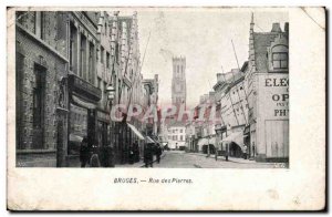 Old Postcard Bruges Belgium Steenstraat