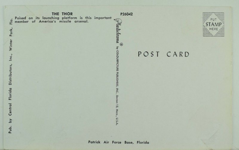 1960's Thor Missile Patrick Air Force Base, Florida Promotional Postcard P37