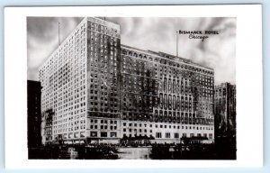 RPPC CHICAGO, Illinois IL ~ BISMARCK HOTEL ca 1940s Real Photo Postcard