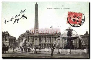 Paris Place de la Concorde Post Card Old