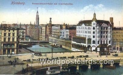 Reesendammbrucke mit Alsterarkaden Hamburg Germany Unused 