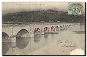 Old Postcard Agen Vue Generale Du Pont Canal