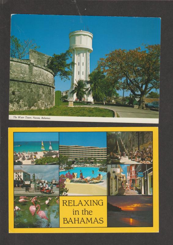 Two Postcards THE BAHAMAS Nassau Scenic Water Tower