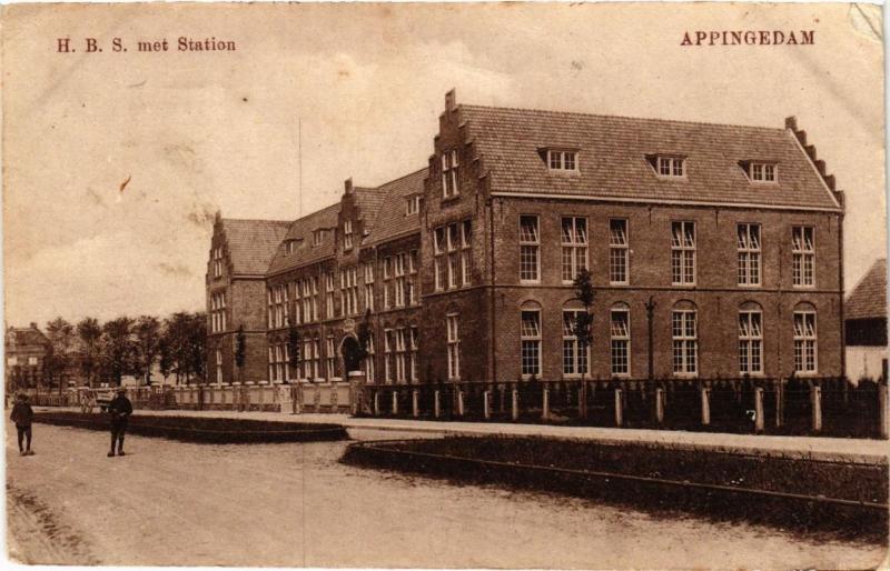 CPA AK APPINGEDAM H.B.S. met Station NETHERLANDS (706135)