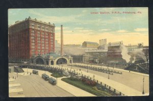 PITTSBURGH PENNSYLVANIA PA. RAILROAD STATION TRAIN DEPOT VINTAGE POSTCARD