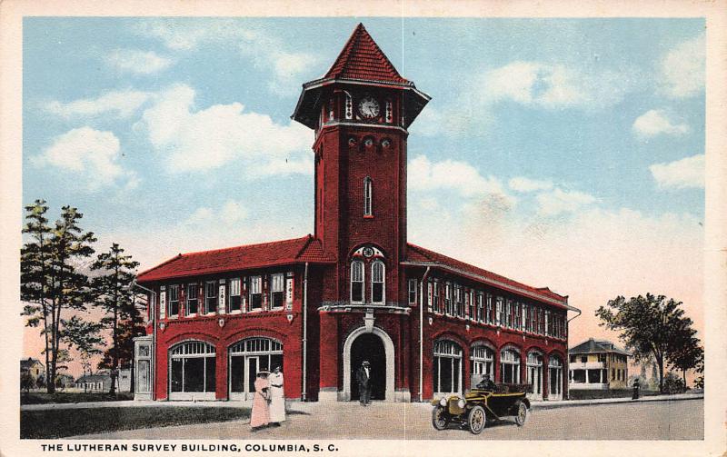 Lutheran Survey Building, Columbia, South Carolina, Early Postcard, Unused