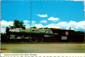 Steam Locomotive 2584 Havre Montana Postcard