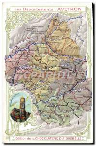 Old Postcard geographical maps of Chocolaterie & # 39Aiguebelle Aveyron Rodez...