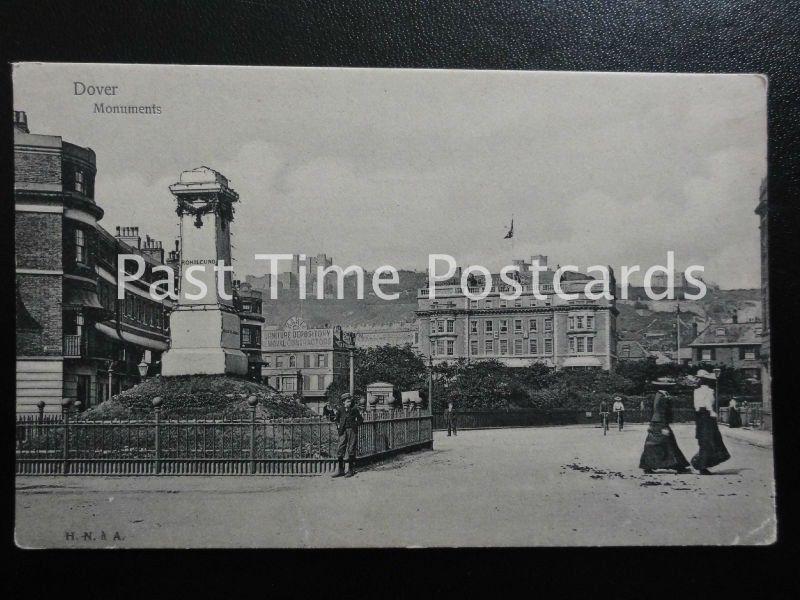 Kent DOVER The Dover Monument & GRAND HOTEL c1902 UB Undivided Back by H.N.& A.