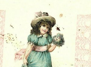 1880s Coffee Lion Trade Card Victorian Spice Woolson Toledo Co Embossed Floral