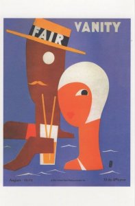 Black Man Swimming Sharing 1920s Alcohol Cocktail Lady Magazine Postcard