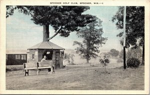 Postcard Wisconsin Washburn County Spooner Golf Club E.C. Kropp LINEN 1940s V48