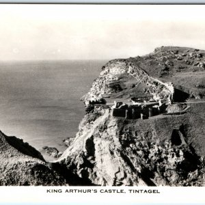 c1930s Tintagel, England RPPC King Arthur's Castle Coastal Cliff Fortress A336