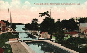 Vintage Postcard Canal and Locks Bobcaygeon Kawartha Lakes Ontario Canada CAN