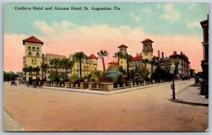 Vtg St Augustine Florida FL Cordova Hotel Alcazar Hotel 1910s View Old Postcard