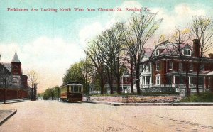 Vintage Postcard 1910's Perkiomen Ave North West from Chestnut St. Reading Penn.