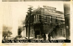 IA - Mason City. January 7, 1913 Fire Ruins. Sign Co. Building    *RPPC