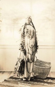 Skagway AK Mrs. Harriet Pullen With Basket Real Photo Postcard