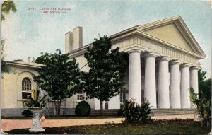 Historic Custis Lee Mansion Arlington Virginia Front View Flowers DB Postcard 