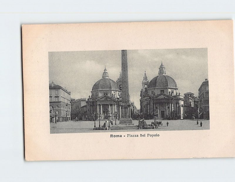 Postcard Piazza del Popolo Rome Italy