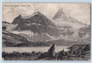 Banff Alta Canada Postcard Mount Sir Donald Mountains Winter Scene c1910's