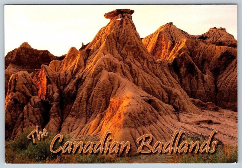 Hoodoo, Dinosaur Provincial Park, Canadian Badlands, Alberta, Chrome Postcard